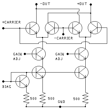Internal Circuit of Double Balanced Mixer MC1496